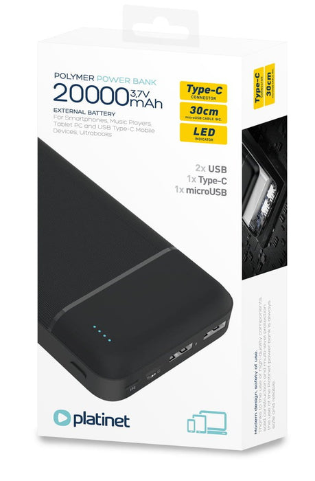 EAN 5907595457224 - Platinet PMPB20W706B batería externa Polímero de litio 20000 mAh Negro imagen 5