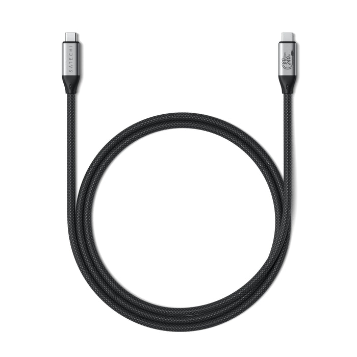 Satechi Usb4 V2 Pro Cable Cable Usb Usb4 Gen 4x2 1,2 M Usb C Plata, Negro