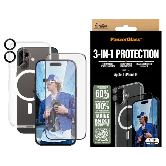 EAN 5715685003387 - PanzerGlass ® 3-in-1 Protection Bundle iPhone 16 Protector de pantalla Apple 1 pieza(s) imagen 2