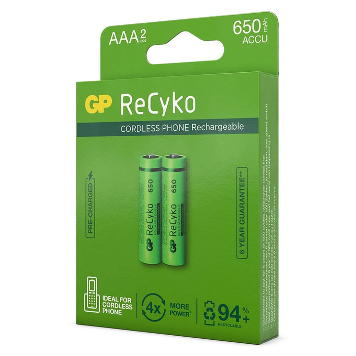 Gp Akku Aaa Micro Nimh 650 Mah 1,2v Recyko 2er Blister