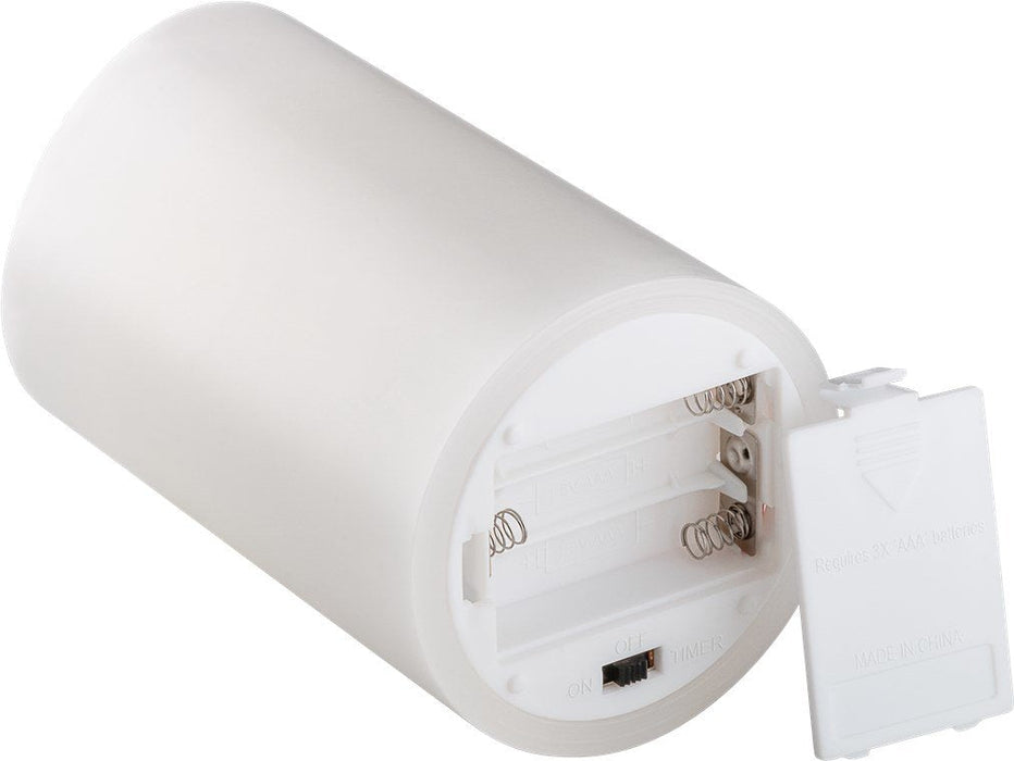 Vela Led De Cera Auténtica, Blanca, 7,5 X 12,5 Cm 
Con Temporizador Y Cono De Llama 3d, Funciona Con Pilas, Luz Blanca Cálida