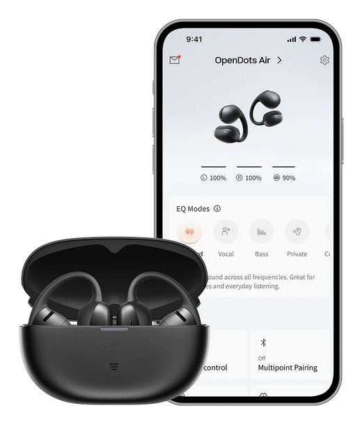Auriculares Shokz Opendots Air Negro Inalámbricos Open-Ear Con Clip