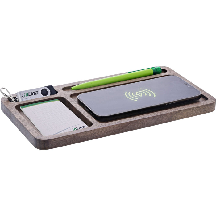Inline® Woodcharge - Organizer With Integrated Qi Charging Surface