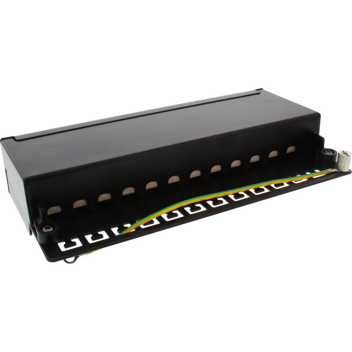 Inline Patch Panel Cat.6a Montaje De Mesa/Pared 12 Puertos Negro Ral9005