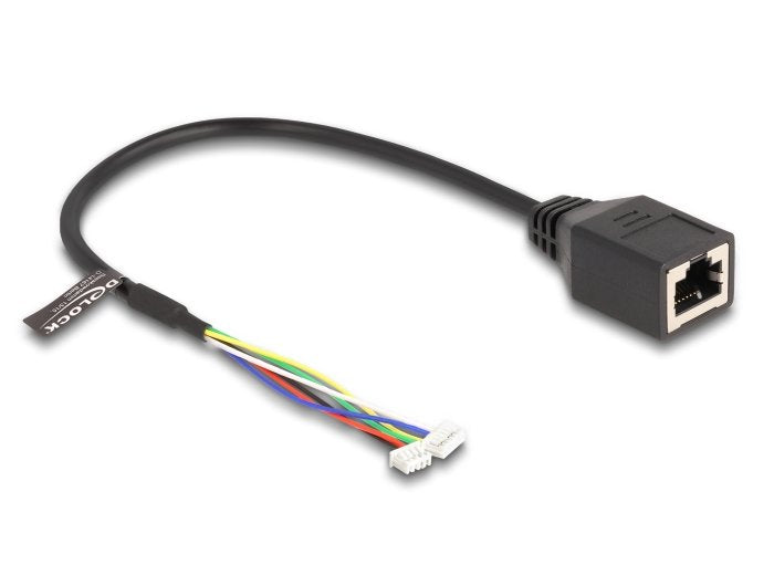 Delock 88007 Cable Rj45 Hembra A Conector Hembra De 1,25 Mm 4 Pines Y Conector Hembra De 1,25 Mm 6 Pines Cat.5e 30 Cm Negro