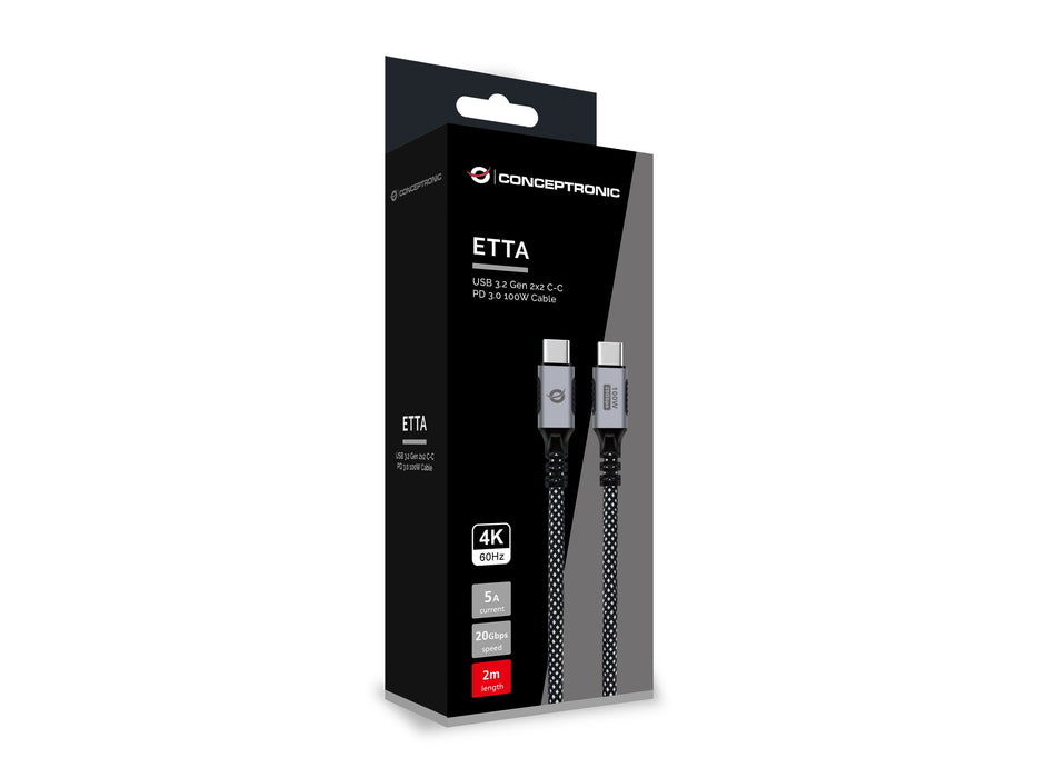 EAN 4015867241424 - Conceptronic ETTA07B20 cable USB USB 3.2 Gen 2x2 2 m USB C Negro imagen 4