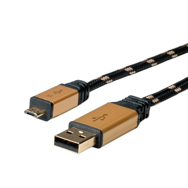 Roline Gold Usb 2.0 Cable Typ A St - Micro B St 1,8m