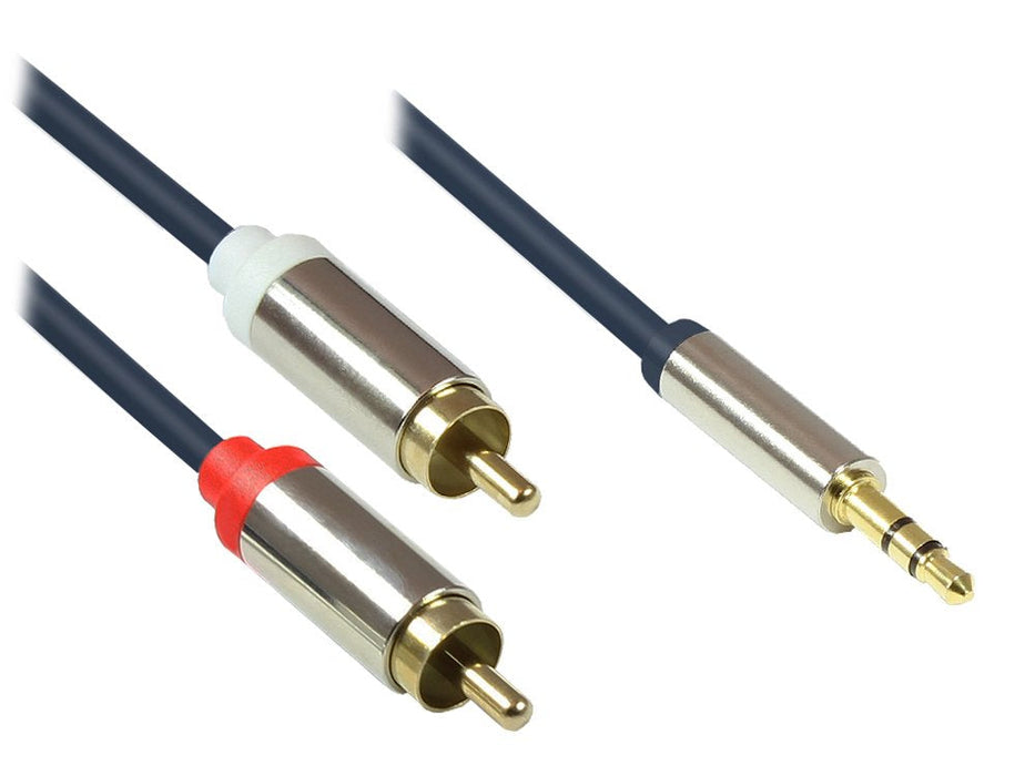 Cable Good Connections Audio 3-Pol. 3.5mm-St.-2xrca St. 3m