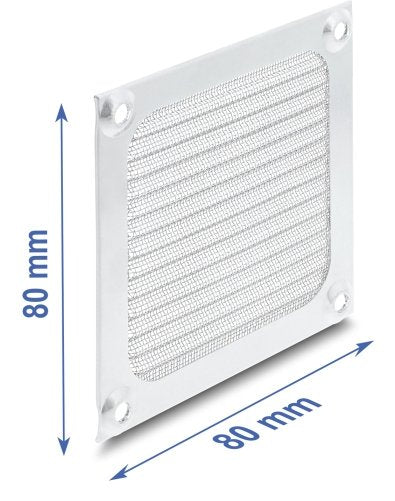 Delock Rejilla De Ventilador 80 X 80 Mm Aluminium  Ventilador Filtro De Polvo Con Acero Inoxidable-Filtergewebe