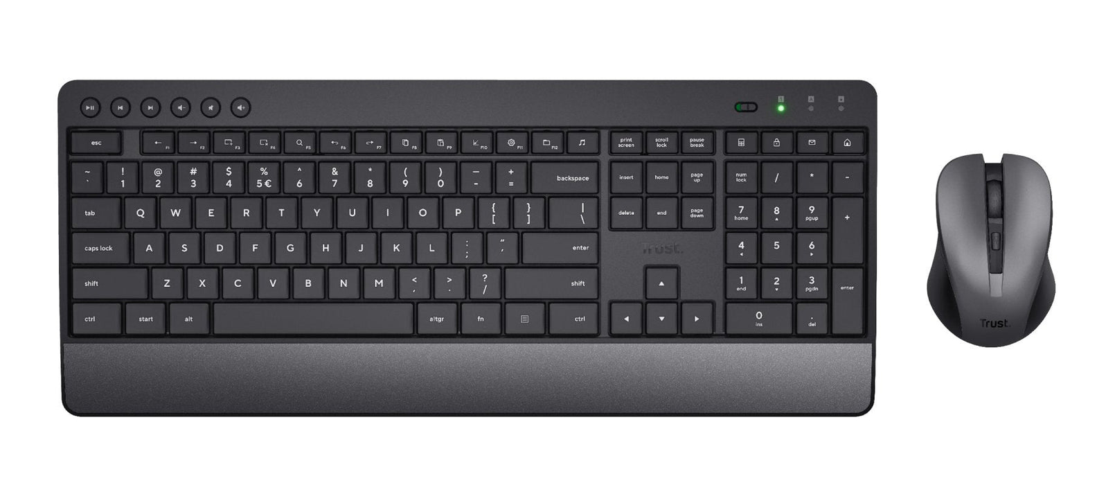 Trust Trezo Comfort Cableloses Tastatur & Raton Set - Deutsches Qwertz-Layout