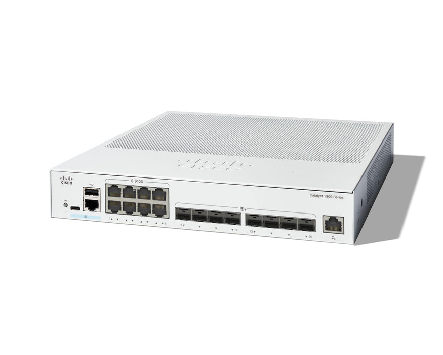 Cisco Catalyst 1300-16xts Conmutador L3 Inteligente 8 X 10gbase-T + 8 X 10 Gigabit Sfp+ Montaje En Rack Refabricado