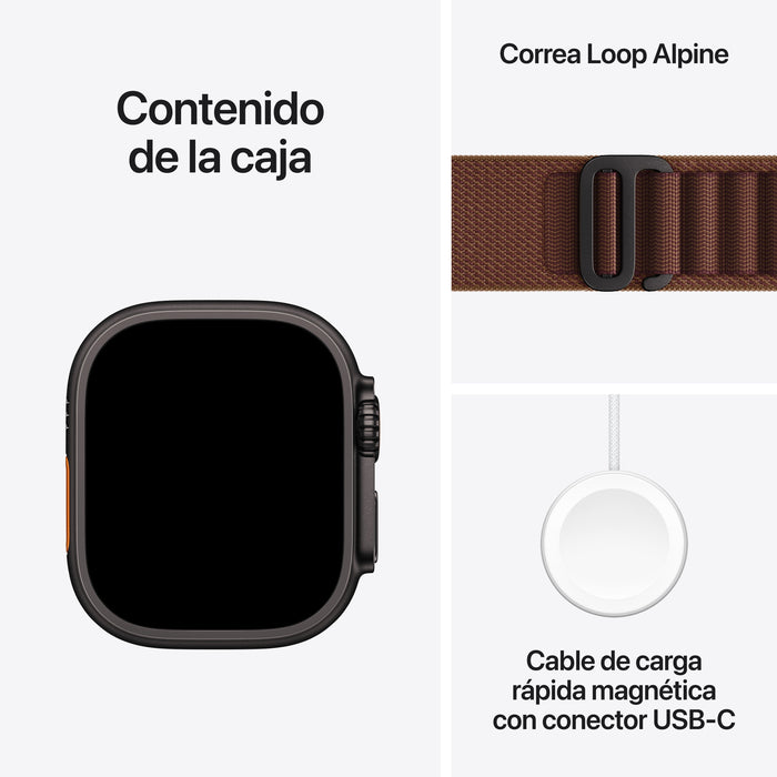 Apple Watch Ultra 4 Gps 49mm Caja De Titanio Negro Correa Loop Alpine Burdeos L
