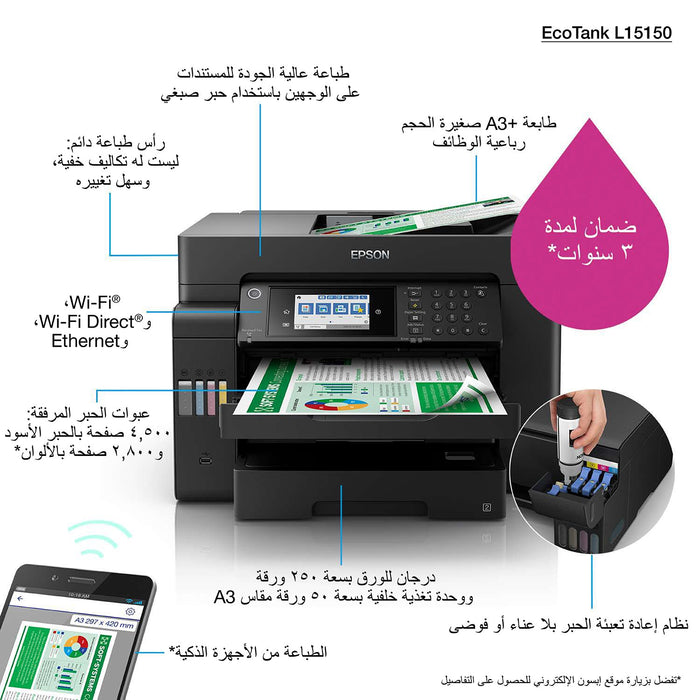 EAN 8715946667300 - Epson EcoTank L15150 Inyección de tinta A3+ 4800 x 2400 DPI 32 ppm Wifi imagen 15