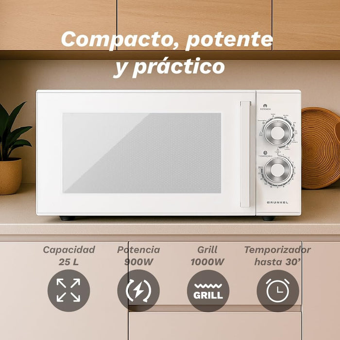 EAN 8426156018973 - Grunkel MWG-25MG microondas Blanco Microondas con grill Encimera 25 L 900 W imagen 3