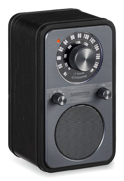 Sangean Wr-9 Roble De Medianoche Radio Analógica De Madera Con Am Fm Bluetooth