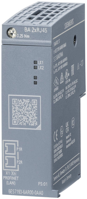 Siemens 6es71936ar000aa0 Busadapter Ba 2xrj45 2 Rj45 Buchsen F.Profinet Et200sp