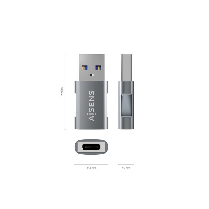EAN 8436574707656 - AISENS A108-0655 cambiador de género para cable USB C USB A imagen 3