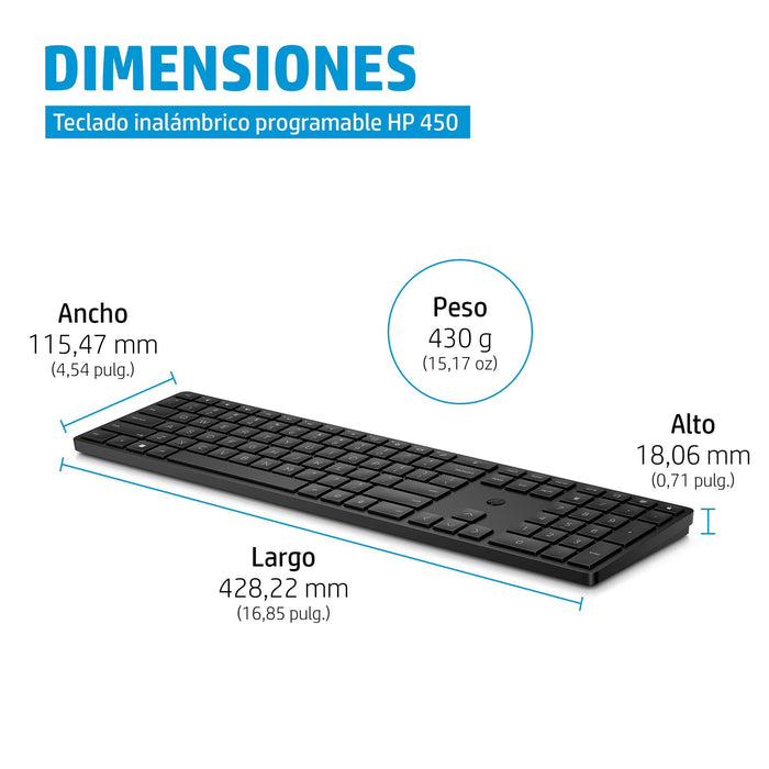 EAN 196188162651 - HP 450 BLK Programmable Wireless Keyboard teclado RF inalámbrica + USB Negro imagen 4