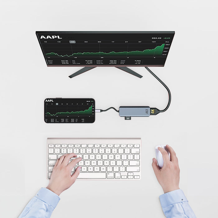 Adaptador Act Connectivity Usb C A 2 Hdmi 4k Usb A