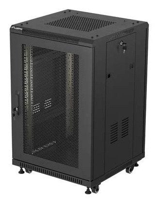 Lanberg Rack Cabinet 19 " Free Standing 18u 600x600 Flat Pack With Mesh Door Black