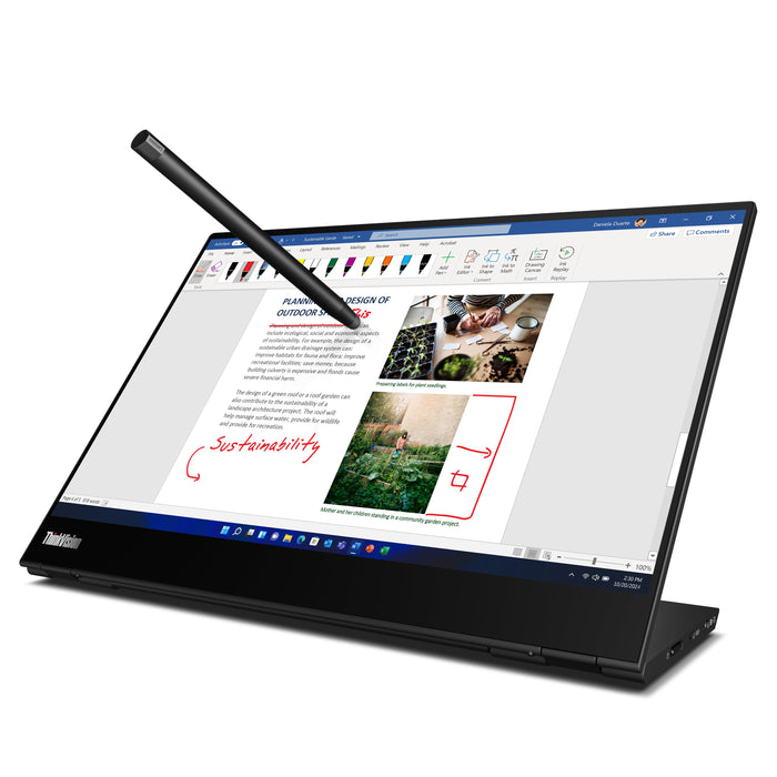 EAN 0197531619877 - Lenovo ThinkVision M14t Gen 2 pantalla para PC 35,6 cm (14") 2240 x 1400 Pixeles 2.2K LED Pantalla táctil imagen 15
