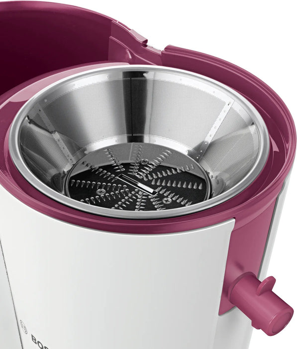 EAN 4242002812090 - Bosch MES25C0 exprimidor Licuadora centrífuga 700 W Cereza (fruta), Transparente, Blanco imagen 5