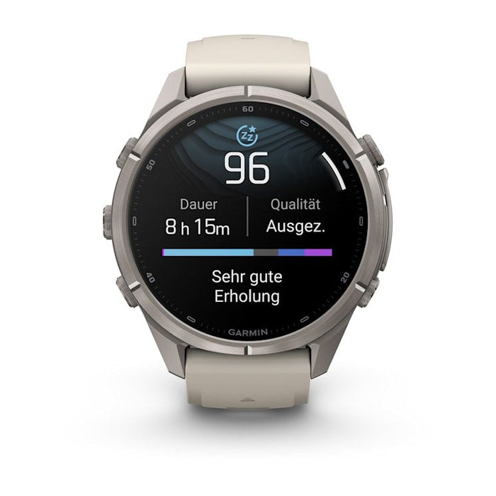 Garmin Fenix 9 Pro Titanio Con Correa De Silicona En Blanco Smartwatch 43mm
