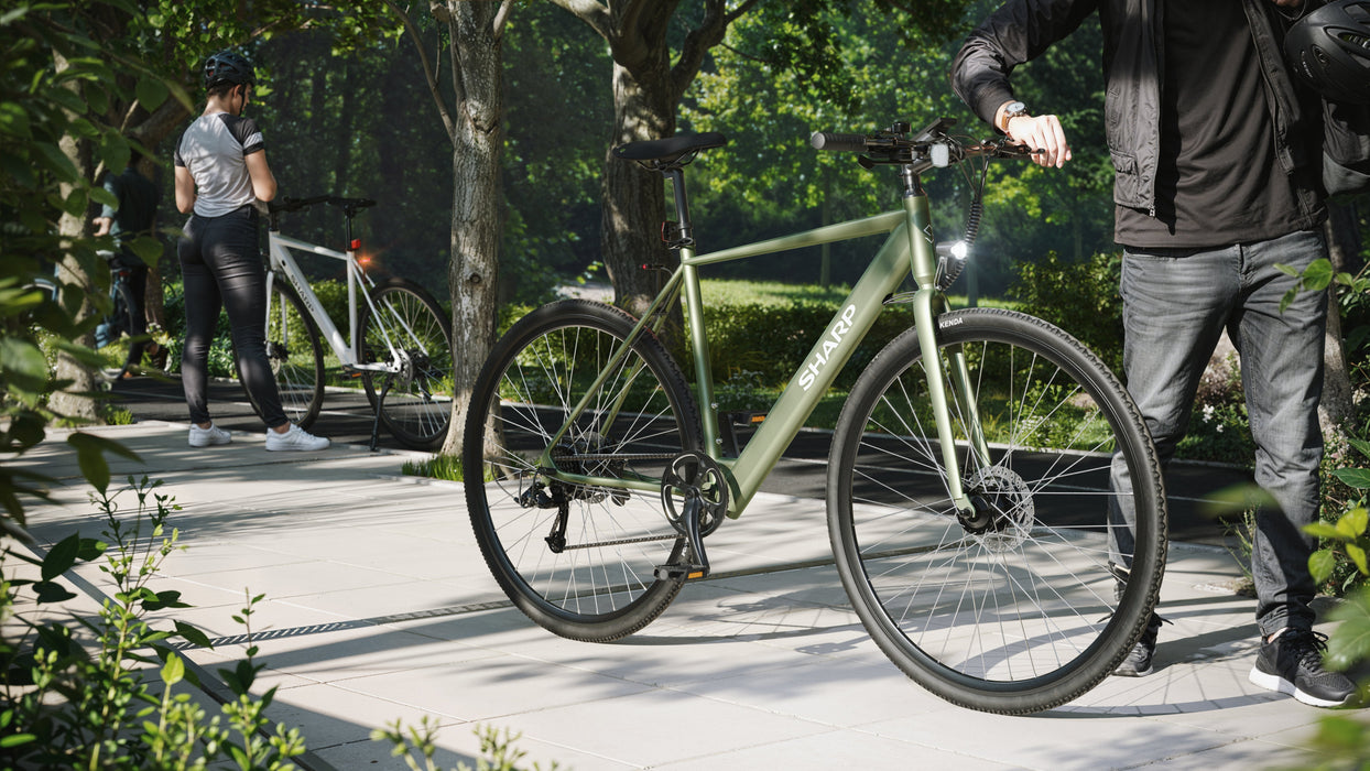 Sharp Gravel E-Bike 250w Motor App 70km GrN Glanz