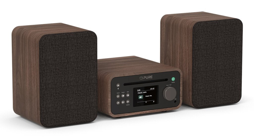 Pure Classic Stereo Mini Stereoanlage Dab+ Fm, Bluetooth, Cd, Usb Braun Walnuss