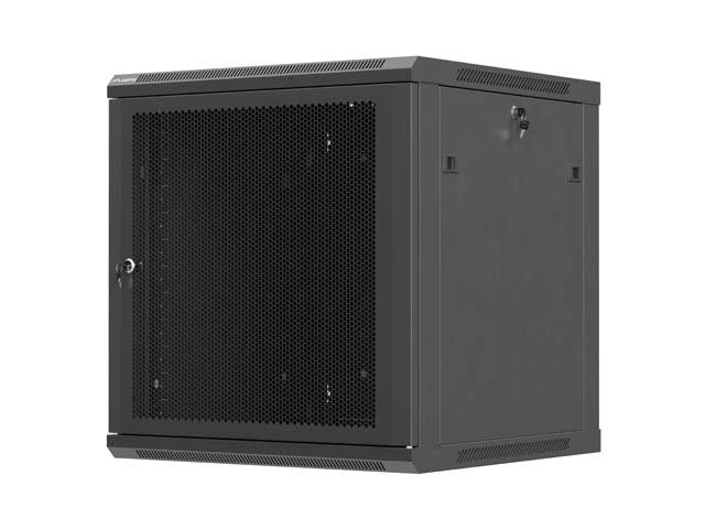 Lanberg Rack Cabinet 19in Wall-Mount 12u 600x600 Flat Pack With Perforated Door Black