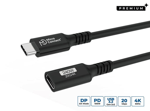 EAN 5704174885351 - Microconnect USB3.2CC2EX cable USB USB4 Gen 2x2 2 m USB C Negro imagen 1