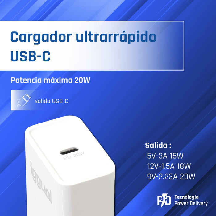 EAN 8435364318164 - iggual IGG318164 cargador de dispositivo móvil Universal Blanco Corriente alterna Interior imagen 3