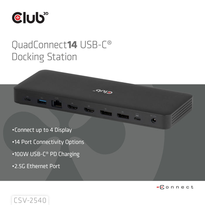 EAN 8719214473501 - CLUB3D CSV-2540 base para portátil y replicador de puertos Acoplamiento USB 3.2 Gen 1 (3.1 Gen 1) Type-C  imagen 4