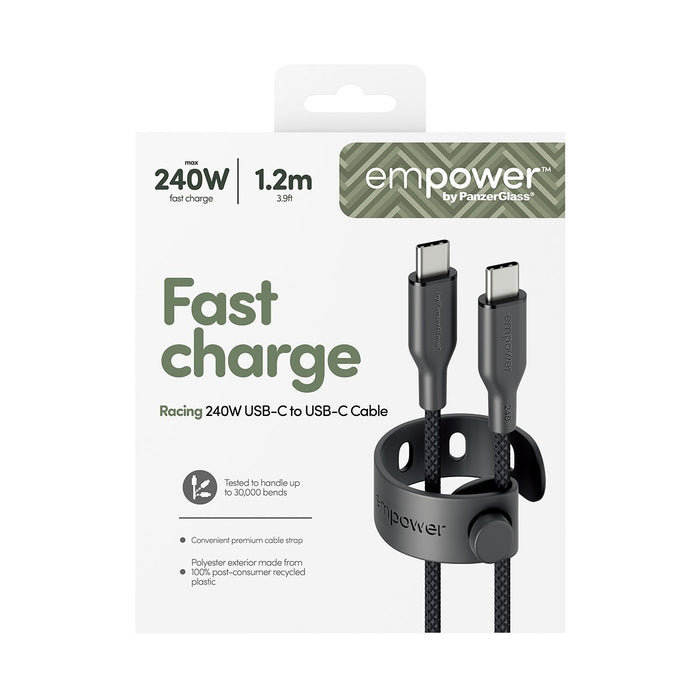 EAN 5715685027659 - PanzerGlass empower™ by ® Racing 240W USB-C to USB-C Cable | USB 2.0 | 1.2M | Space Black cable USB Negro imagen 3