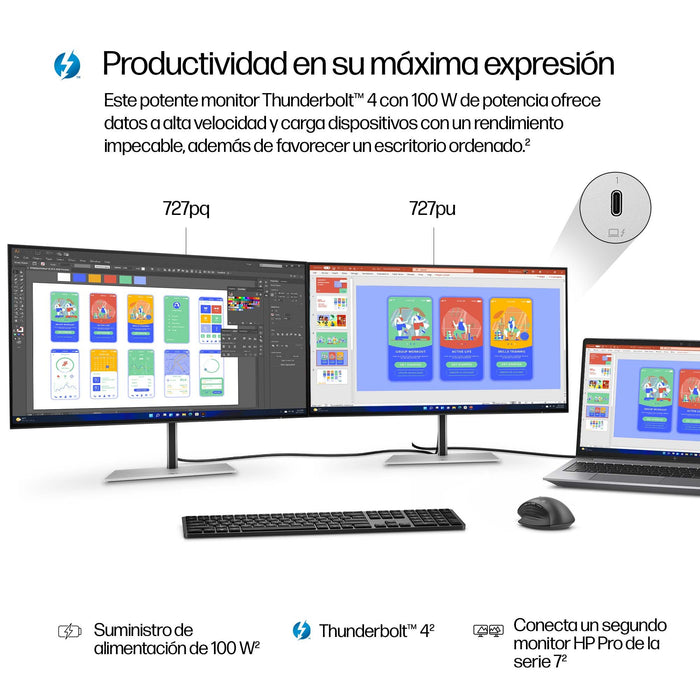 EAN 5715063748701 - HP Series 7 Pro 27 inch QHD Thunderbolt 4 Monitor - 727pu pantalla para PC 68,6 cm (27") 2560 x 1440 Pixe imagen 5