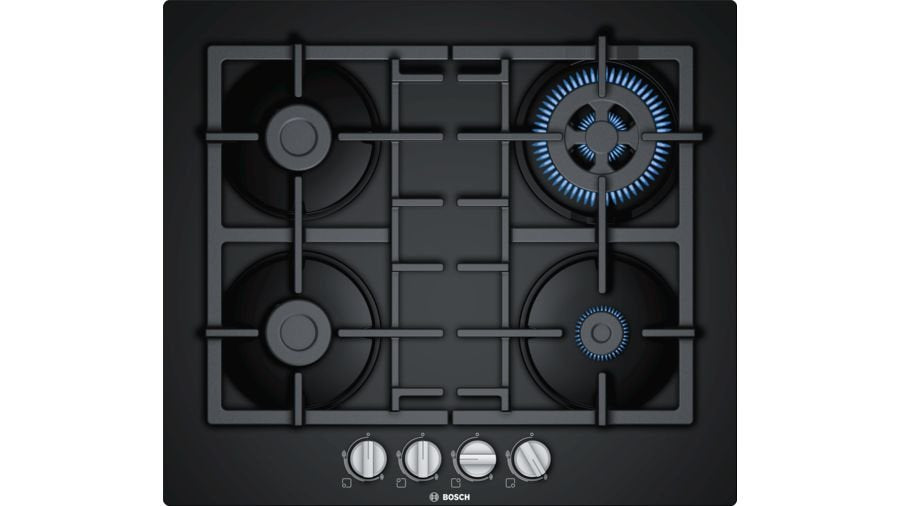 Placa De Gas Bosch Serie 4 Pnh6b6b90 Hobs Negro Integrado 60 Cm Encimera De Gas 4 Zona(S)