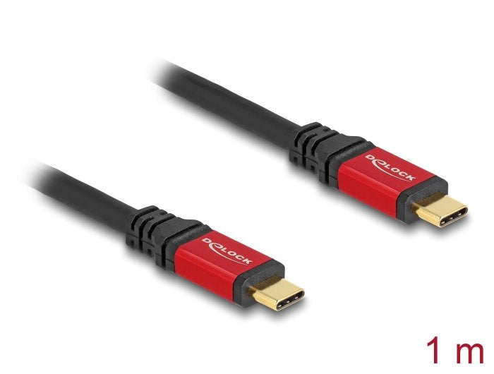 Delock 80098 Cable Usb 10 Gbps Usb Type-C Macho A Macho Pd 3.0 100 W E-Marker 1 M Rojo Metal