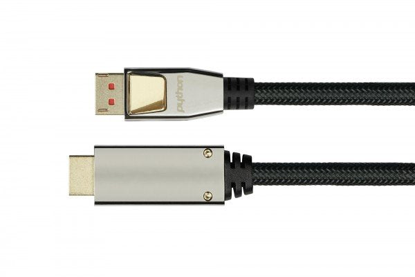 Cable Python Displayport 1.4 - Hdmi 2.0  Nylong. Negro 10m