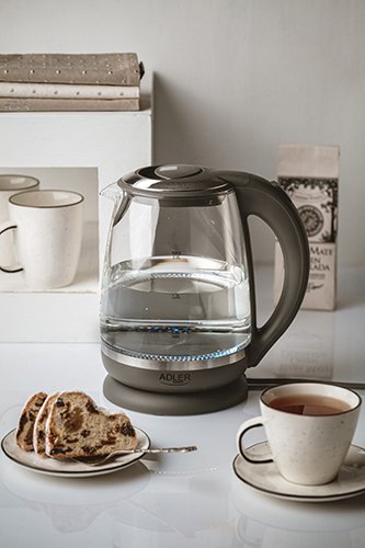EAN 5902934834230 - Adler AD 1286 tetera eléctrica 2 L 2200 W Gris, Transparente imagen 7