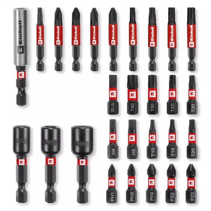 Juego De Puntas Resistentes A Impactos Einhell-Kwb S-Case Con Portapuntas, 28 Piezas, 108703
