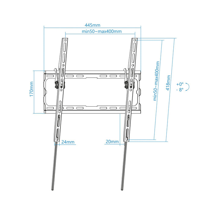 EAN 8433281011953 - TooQ LP1071T-B soporte para TV 177,8 cm (70") Negro imagen 3