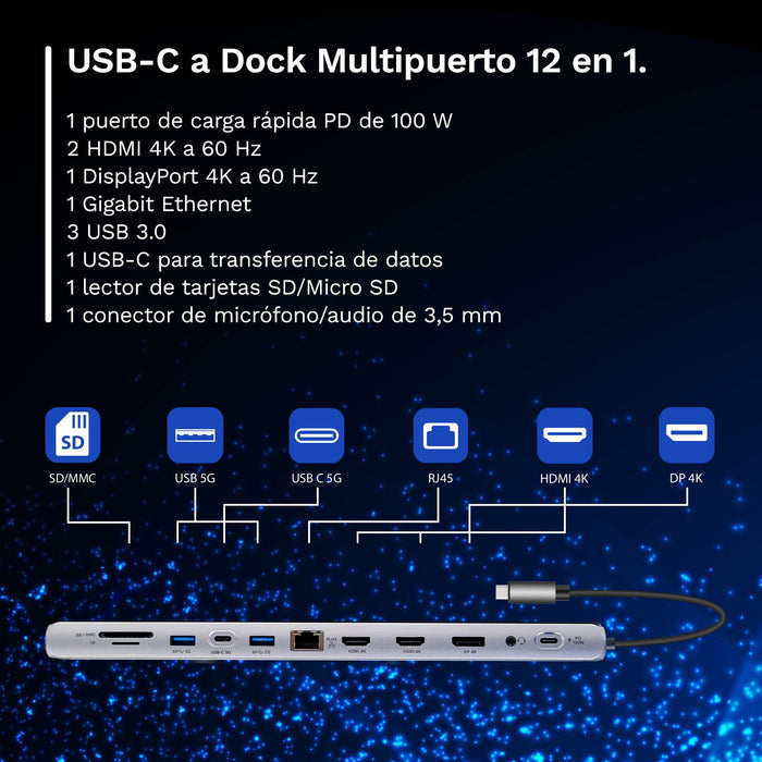 EAN 8052101435351 - Ewent EW1150 base para portátil y replicador de puertos Alámbrico USB 3.2 Gen 1 (3.1 Gen 1) Type-C Alumin imagen 13
