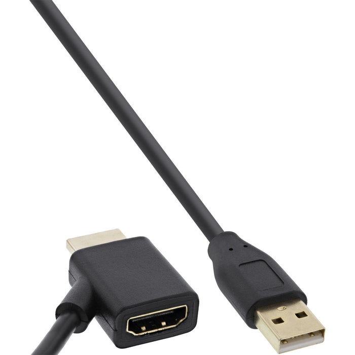 Adaptador Inline Hdmi M/F Con Inyector De Alimentación Usb-A 0,5 M