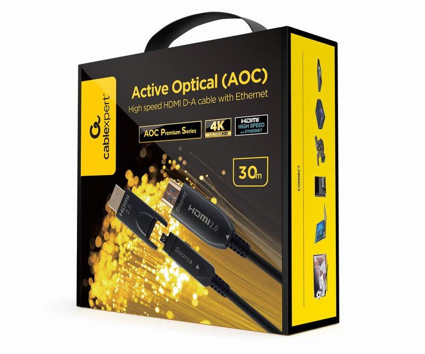 EAN 8716309124522 - Gembird CCBP-HDMID-AOC-30M cable HDMI HDMI tipo A (Estándar) HDMI tipo D (Micro) Negro imagen 1