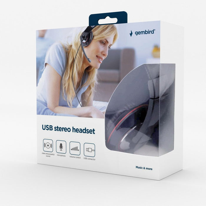 EAN 8716309077248 - Gembird MHS-U-001 auricular y casco Auriculares Alámbrico Diadema Llamadas/Música Negro imagen 3