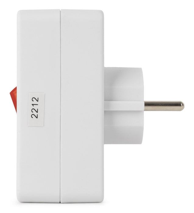 Entac Meckdosenadaptador 2x Euro 1x Schukon Schalter Blanco