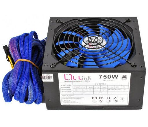 EAN 8436531366018 - L-Link LL-PS-750-80+ unidad de fuente de alimentación 750 W 20+4 pin ATX Negro imagen 2