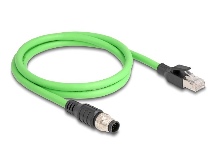 Delock 80422 Cable M12 Codificado A 8 Pin Macho A Rj45 Macho Pur (Tpu) 2 M