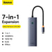 EAN 6932172630744 - Baseus ULTRAJOY 7 İN 1 MULTİFONKSİYONEL HUB ADAPTÖR-UZAY GRİ base para portátil y replicador de puertos A imagen 2