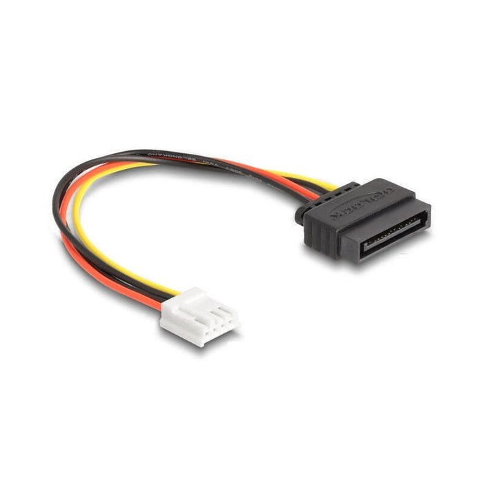 Cable Adaptador De Corriente Delock Sata De 15 Pines Macho > 1x Disquete De 4 Pines Hembra De 15 Cm 66608